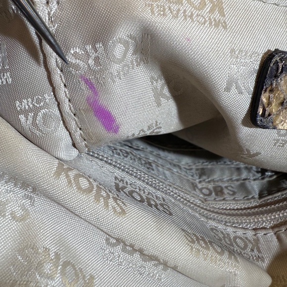 Michael Kors Tan Leather Snake Skin Clutch - Picture 9 of 10